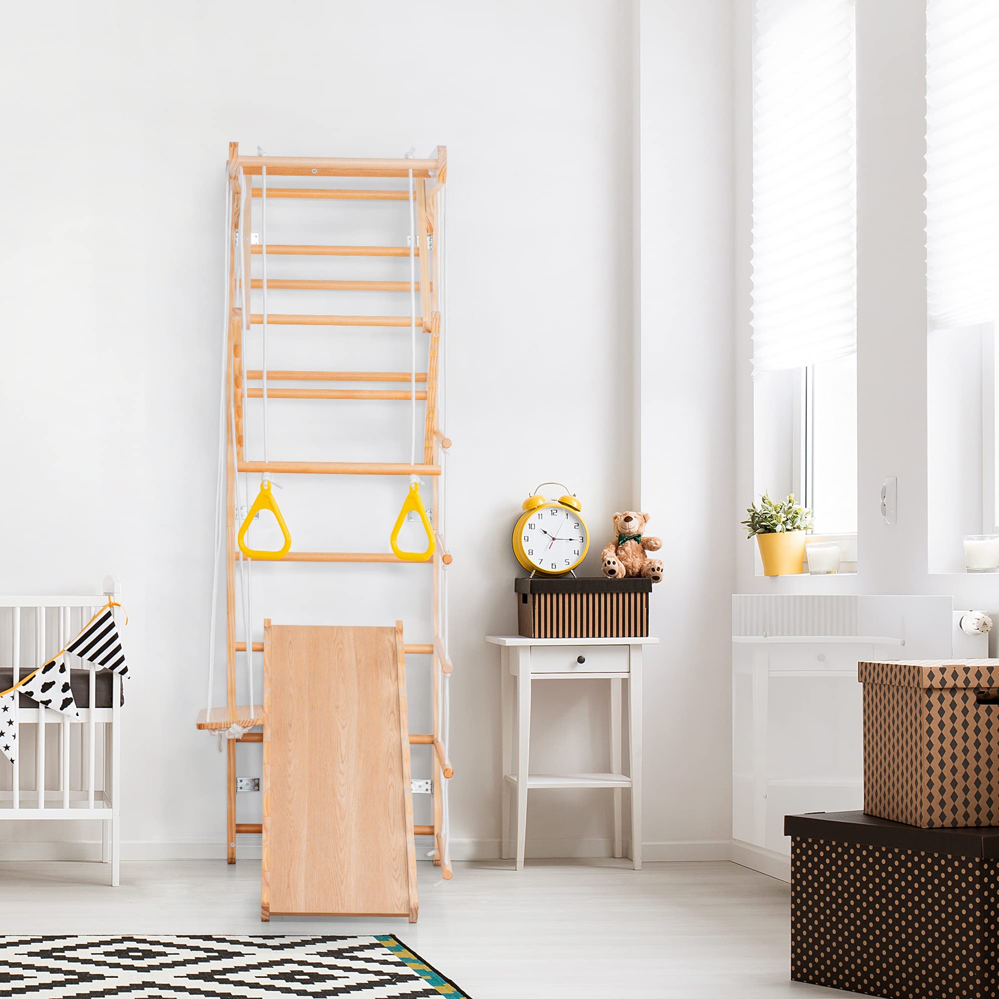 Amazon.com: 7 in 1 Wooden Climbing Toy Sets for Kids, Indoor Toy